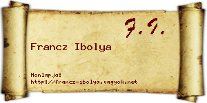 Francz Ibolya névjegykártya