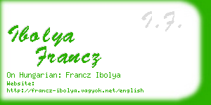 ibolya francz business card